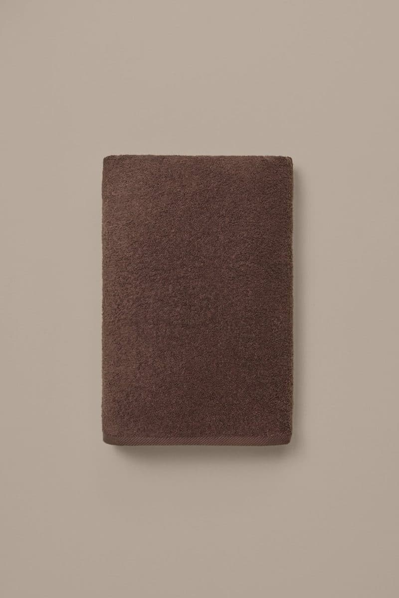 Poolhanddoek Espresso vlak opgehangen, effen donkerbruin