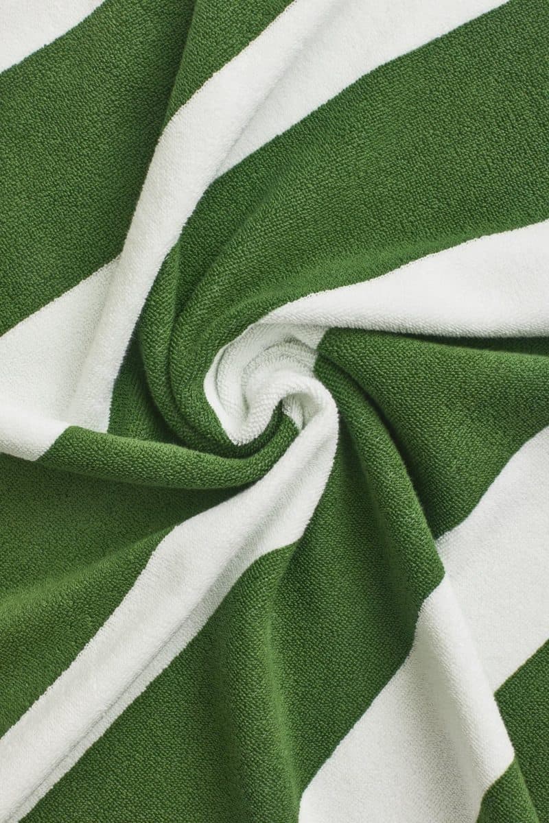 Close-up van de badstof met groene en witte strepen